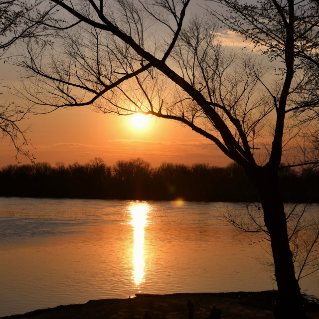 "Sunset over the Arkansas River" stock image