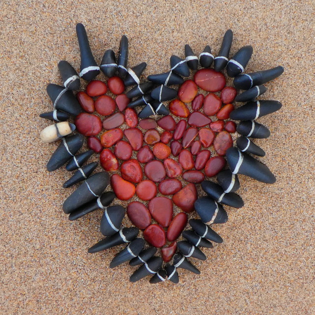 "beach pebble heart print" by Lucia Pec - $12.36 "beach pebble heart print" stock image