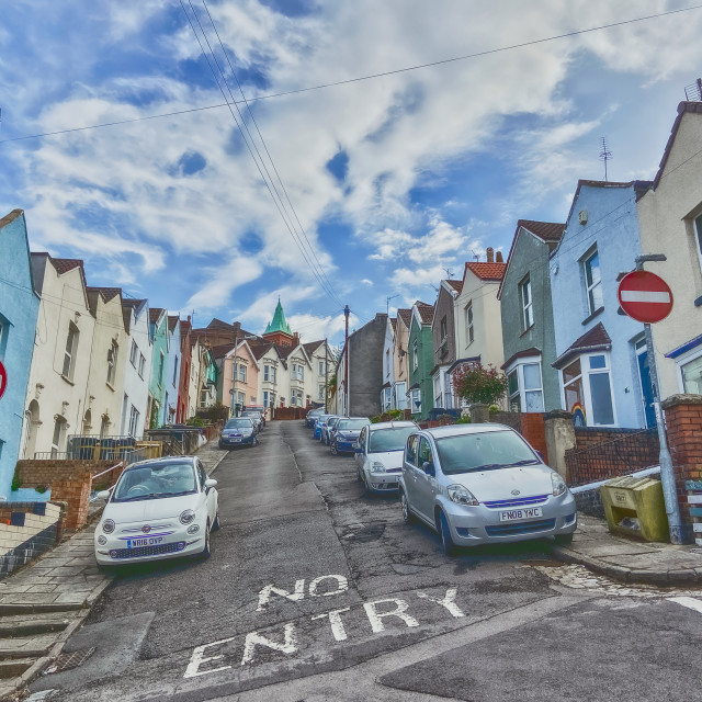 "I live on a steep hill" stock image