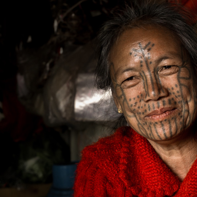 "Faces of MyanmarFaces of Myanmar - Tattooed face woman of Mindat" by Charley Vision - $4.88 "Faces of MyanmarFaces of Myanmar - Tattooed face woman of Mindat" stock image