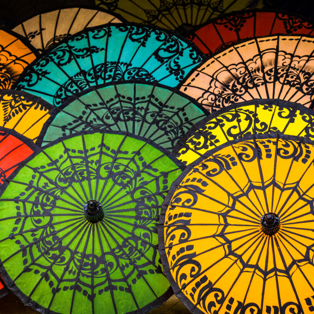 "Umbrellas of Bagan" by Charley Vision - $12.20 "Umbrellas of Bagan" stock image