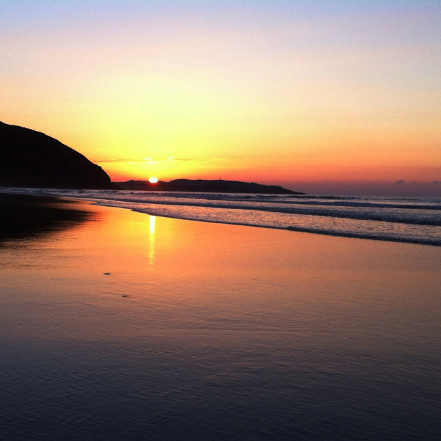 "Sunset on the beach" stock image