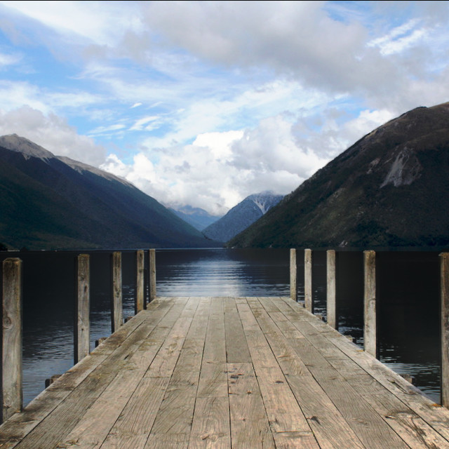 "New Zealand Lake" stock image