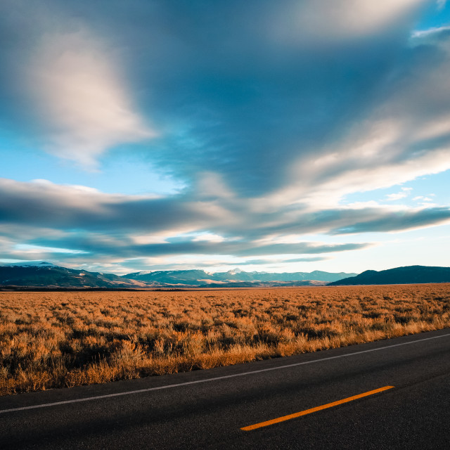 "Long Road to Yellowstone" stock image