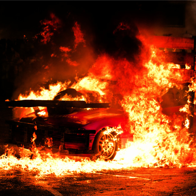 "Car exploding" stock image