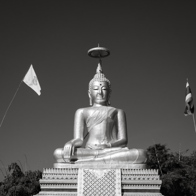 "buddhe statue - wat somdet - sangkhla - Thailand" stock image