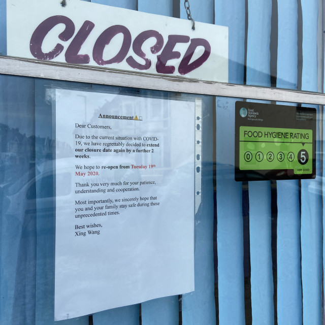 "Closed due to Covid-19" stock image