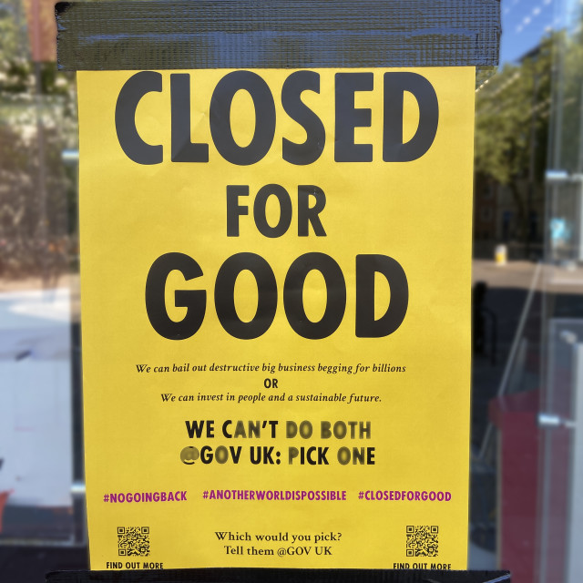 "Closed for good!" stock image