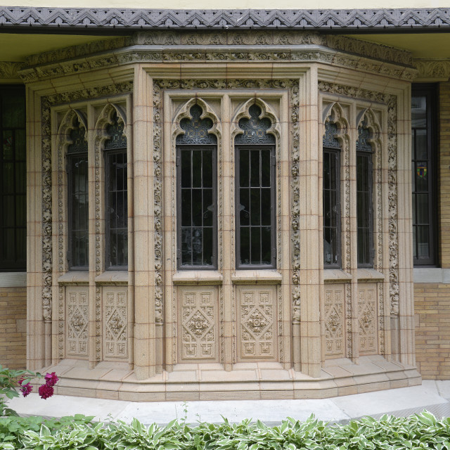 "Architectural detail, Moore-Dugal Residence, Oak Park" stock image