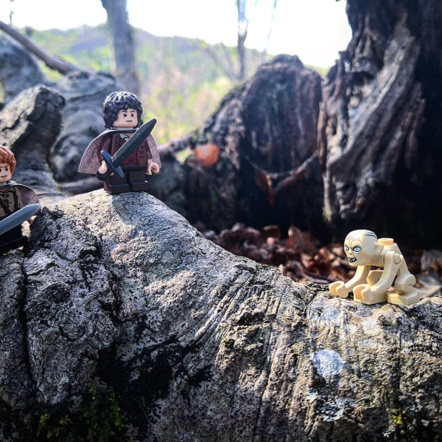 "Lego Frodo, Sam and Gollum" stock image