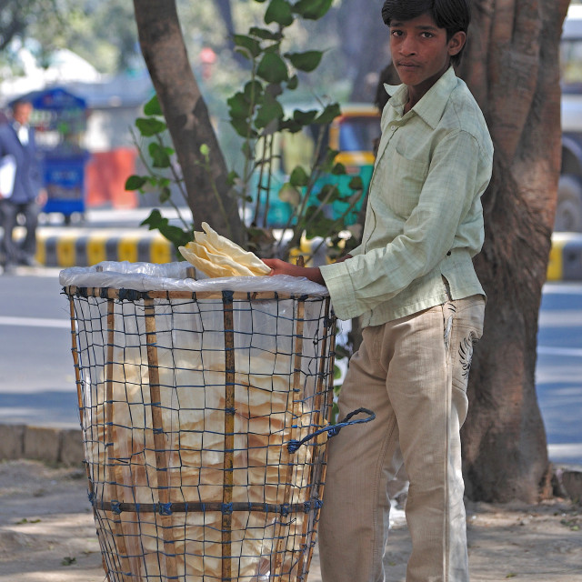 "The Pappad ( Crackers) Wala..." stock image