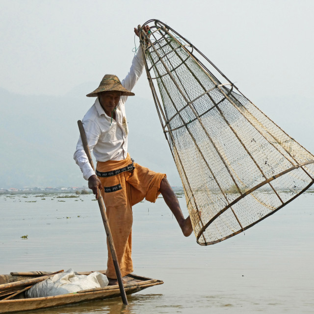 "Inle Fisherman #3" by Len Howell - $12.28 "Inle Fisherman #3" stock image