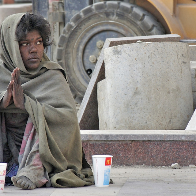 "A Women Beggar" stock image