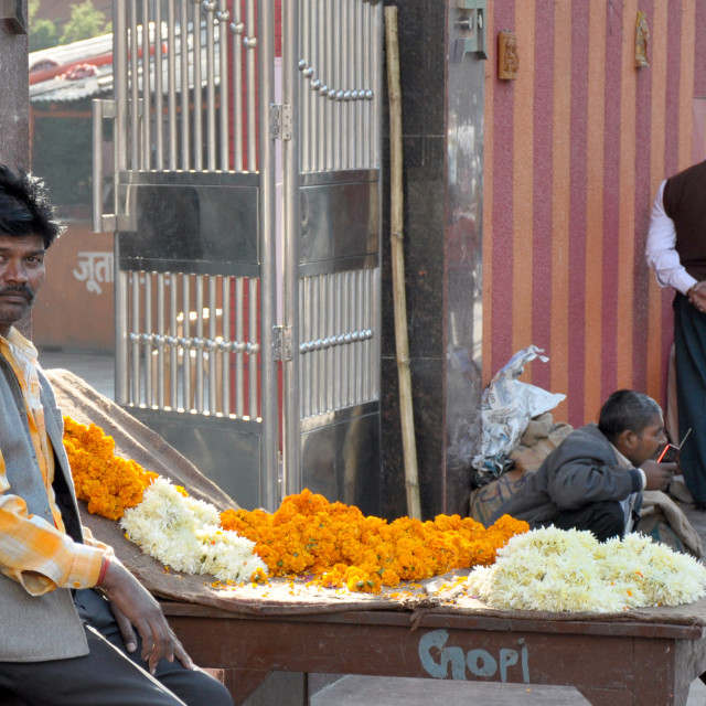 "A Flower Seller" stock image