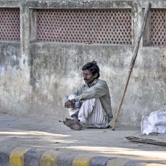 "A Homeless Beggar" stock image