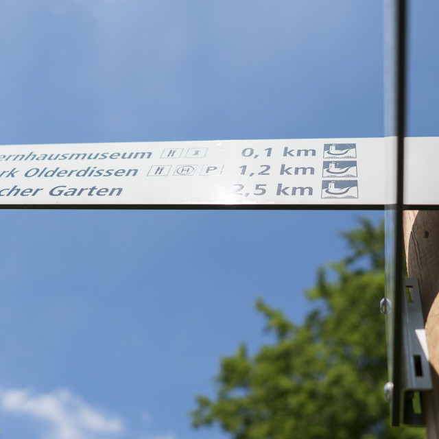 "Teutoburger Wald Forest hiking trail signposting" stock image