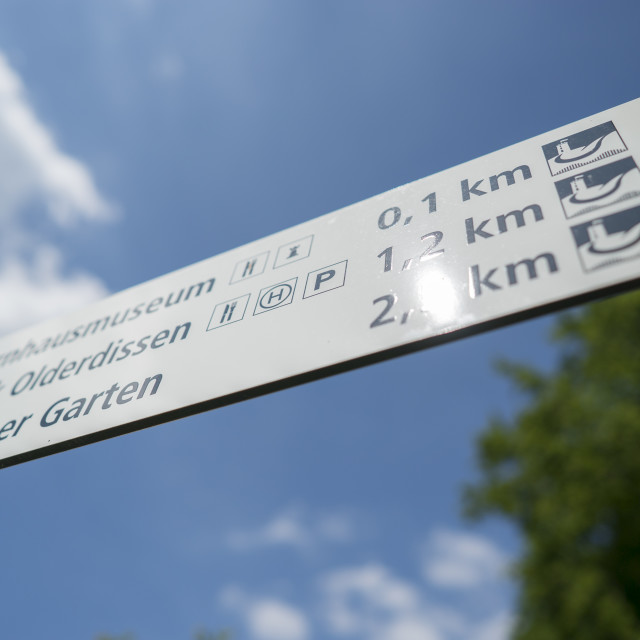 "Teutoburger Wald Forest hiking trail signposting" stock image