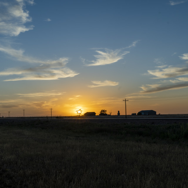 "Sunset Goodnight Texas" stock image