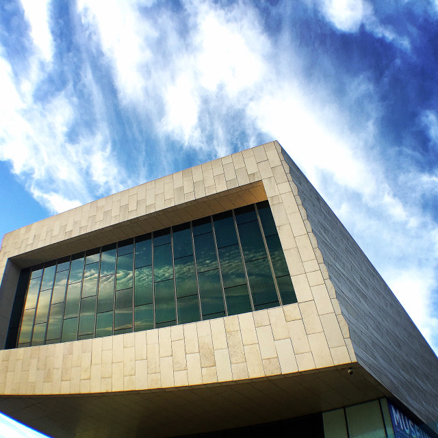 "City Facing Window of The Museum of Liverpool" stock image