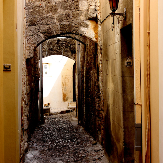 "Back street in the old town of Rhodes" by Julian Worker - £5.00 "Back street in the old town of Rhodes" stock image