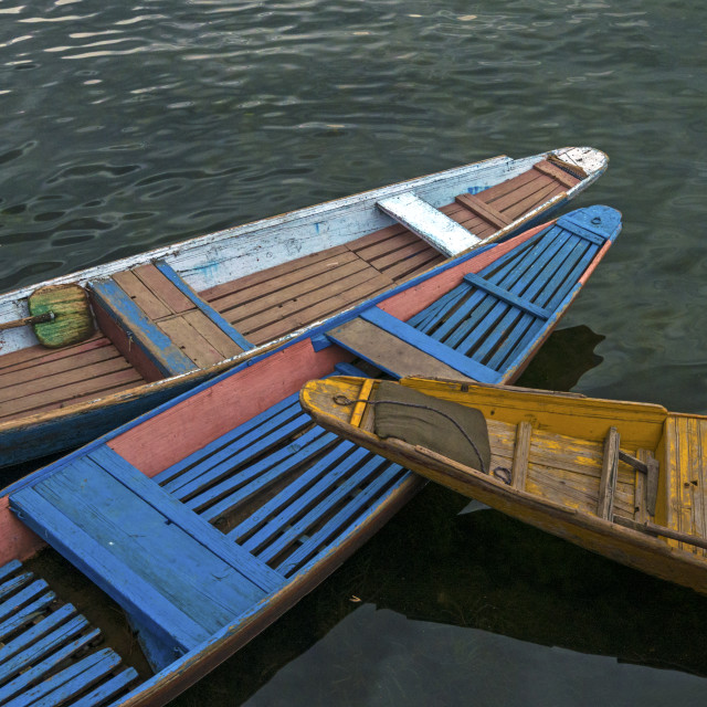 "Shikara Boats at Dal Lake, Srinagar" stock image