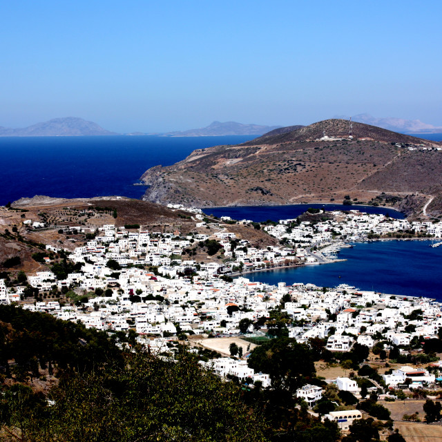 "A view of Skala from Hora on Patmos" by Julian Worker - £7.50 "A view of Skala from Hora on Patmos" stock image