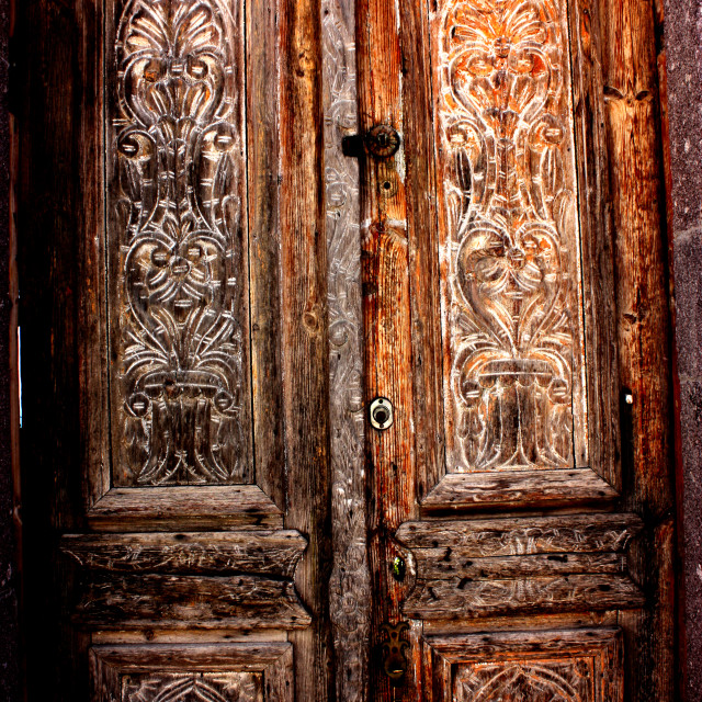 "A wooden door in Hora on Patmos" by Julian Worker - £7.50 "A wooden door in Hora on Patmos" stock image