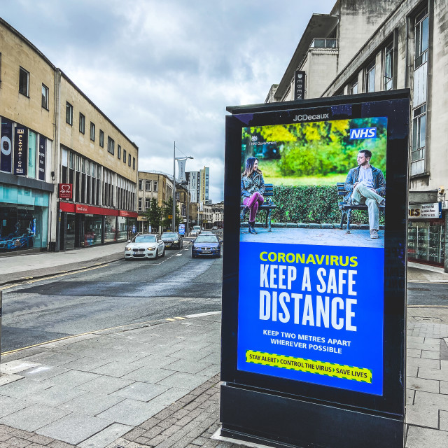 "Keep a safe distance" stock image