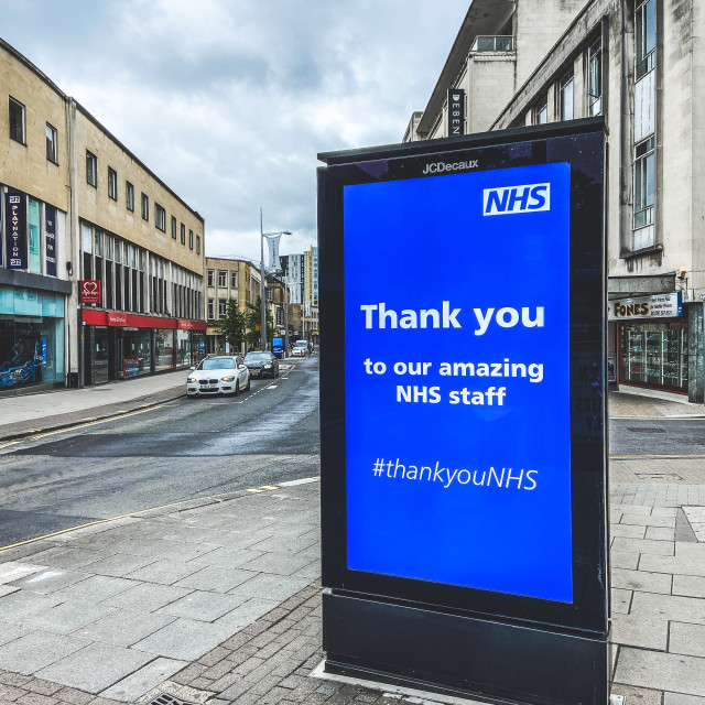 "Thank you NHS" stock image