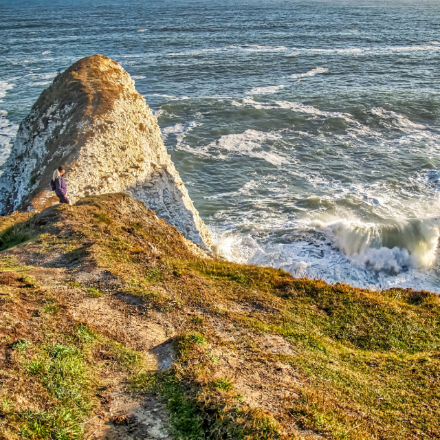 "Staring out to sea" stock image