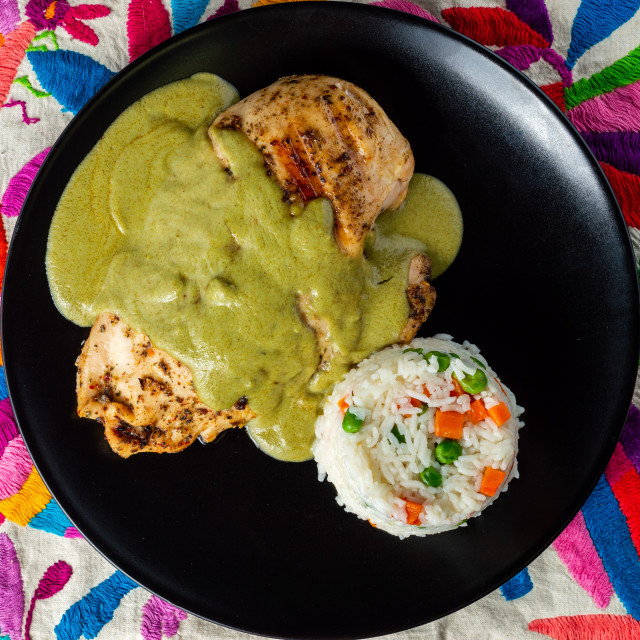 "Green pipian pipian or mole verde , traditional Mexican food" stock image