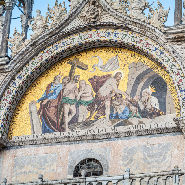 "Decorative Art Work, St Mark's Basilica, Venice, italy" stock image