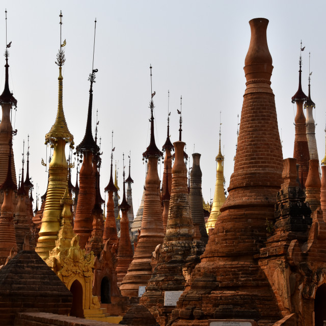 "Many Stupas #1" stock image