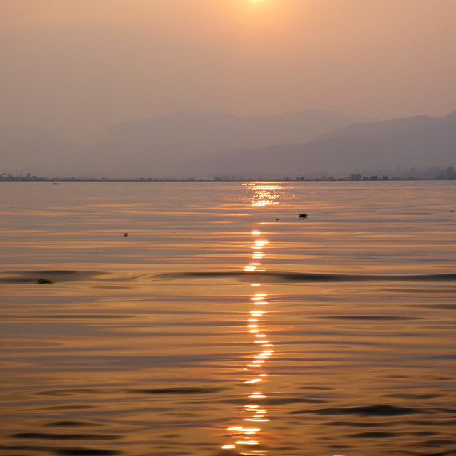 "Lake Inle Sunset" stock image