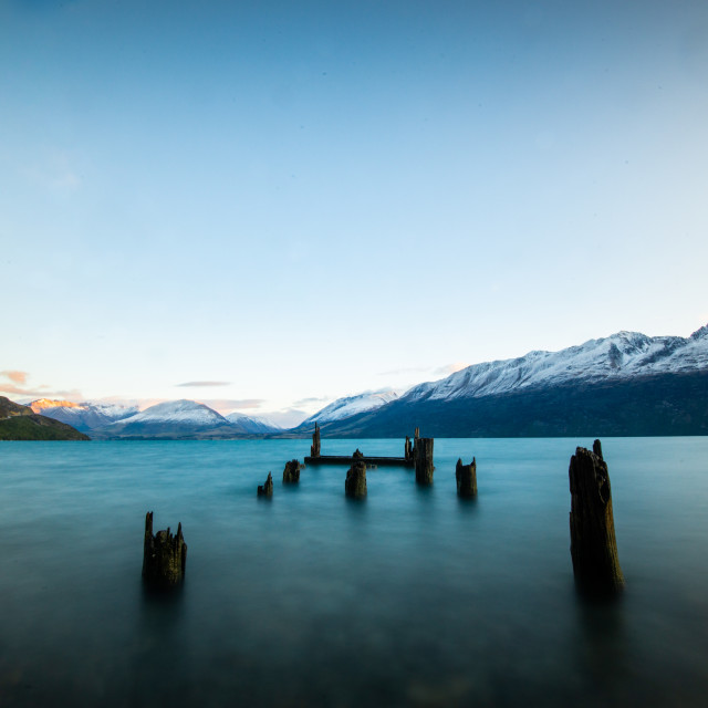 "Old Glenorchy Warf" by Capture and Keep Photography - £10.00 "Old Glenorchy Warf" stock image