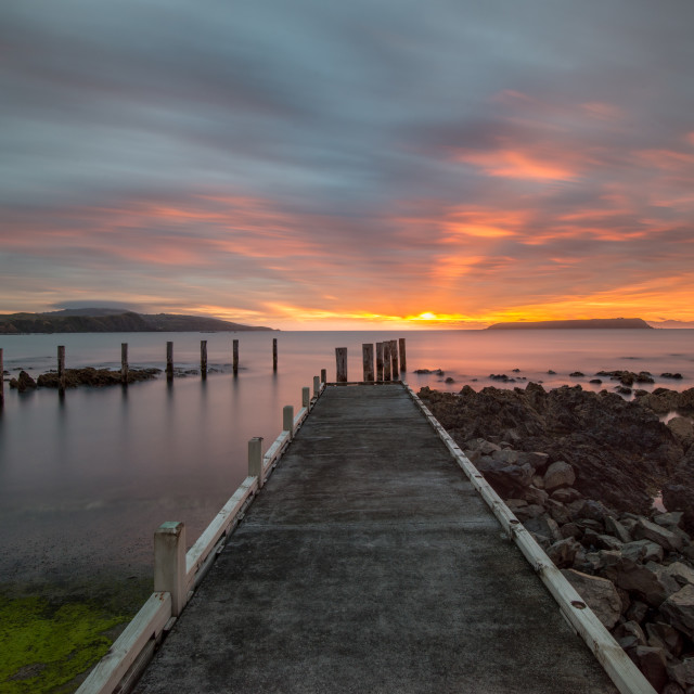 "Sunset at Plimmerton" by Capture and Keep Photography - £10.00 "Sunset at Plimmerton" stock image