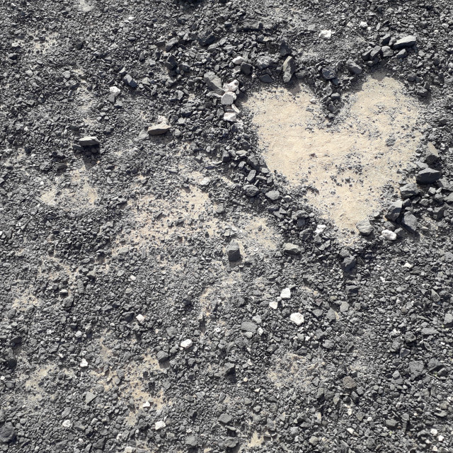 "Heart in stone, Lanzarote, Canary Islands." stock image