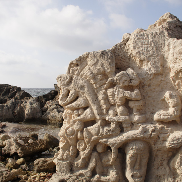 "Rock Sculpture, Ibiza, Spain." stock image