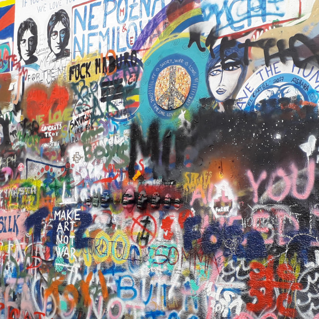 "Lennon Wall, Prague, Czech republic" stock image