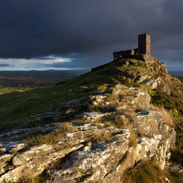 "Brentor on a showery afternoon" by Bruce Little - £20.00 "Brentor on a showery afternoon" stock image