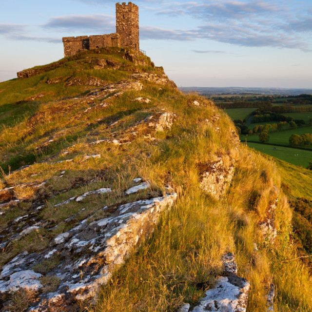 "Brentor Sidelight" by Bruce Little - £20.00 "Brentor Sidelight" stock image