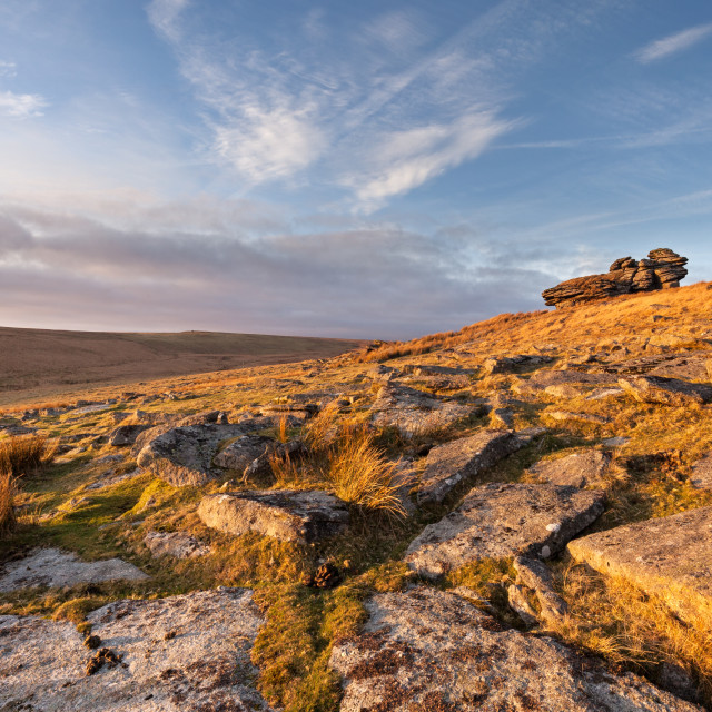 "Crow Tor" by Bruce Little - £20.00 "Crow Tor" stock image