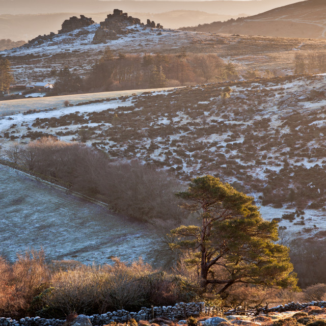"Hound Tor from afar" by Bruce Little - £20.00 "Hound Tor from afar" stock image