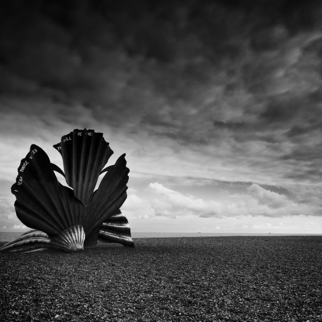 "The Scallop, Aldburgh" by Bruce Little - £20.00 "The Scallop, Aldburgh" stock image