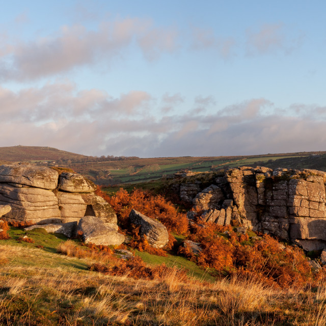 "Bench Tor panorama" by Bruce Little - £20.00 "Bench Tor panorama" stock image