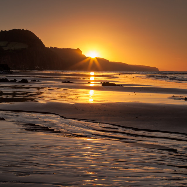 "Sidmouth Sunrise" by Bruce Little - £20.00 "Sidmouth Sunrise" stock image
