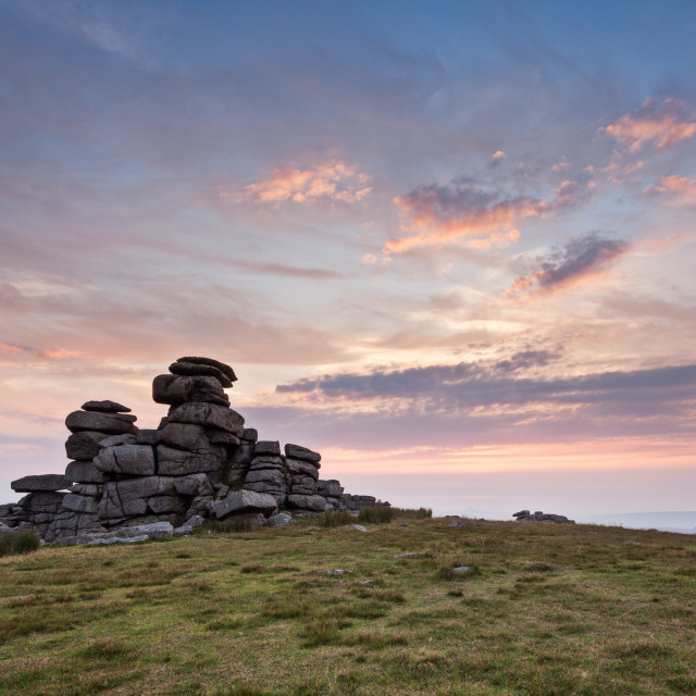 "Staple Tor Sunset" by Bruce Little - £20.00 "Staple Tor Sunset" stock image
