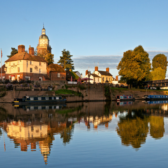 "The River side, Upton upon Severn" by Bruce Little - £20.00 "The River side, Upton upon Severn" stock image