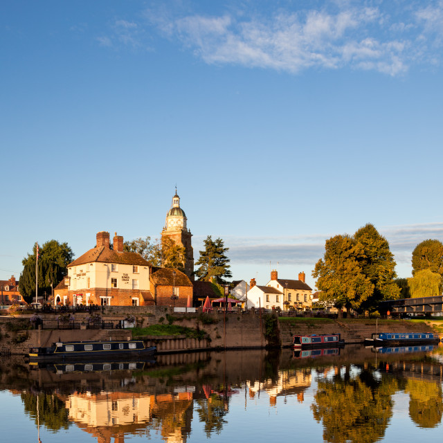 "Upton Riverside" by Bruce Little - £20.00 "Upton Riverside" stock image