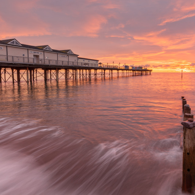 "Teignmouth Pier Sunrise" by Bruce Little - £20.00 "Teignmouth Pier Sunrise" stock image